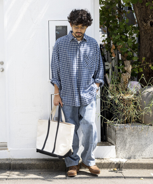 MHL　近年モデル　ゆったり　レギュラーカラーシャツ　ロングスリーブシャツ HINSON シャツ HINSON/ヒンソン レギュラーカラー ロングスリーブ