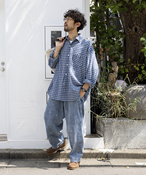 MHL　近年モデル　ゆったり　レギュラーカラーシャツ　ロングスリーブシャツ HINSON シャツ HINSON/ヒンソン レギュラーカラー ロングスリーブ