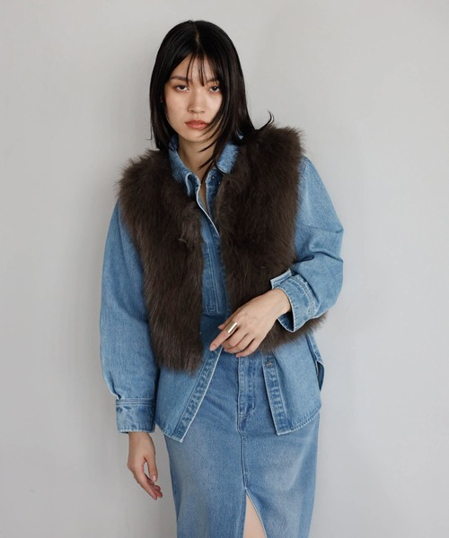 ENC ベスト ジレ cropped fur vest / クロップドファーベスト