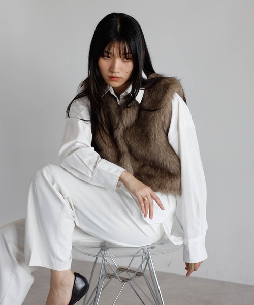 ENC ベスト ジレ cropped fur vest / クロップドファーベスト 