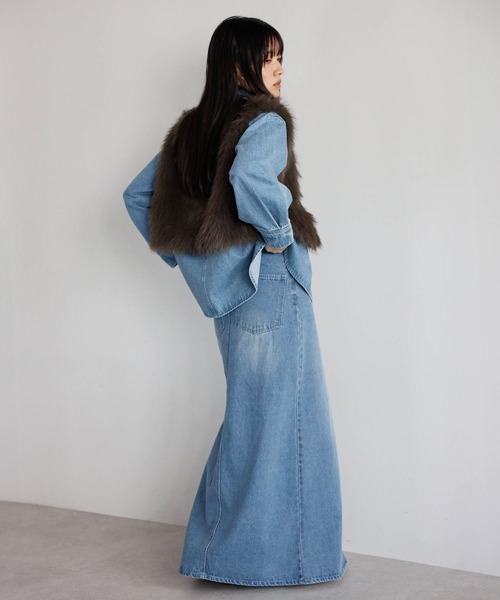 ENC ベスト ジレ cropped fur vest / クロップドファーベスト