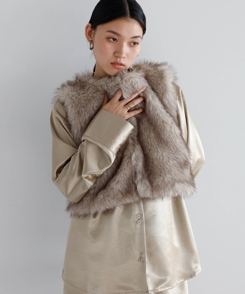 ENC ベスト ジレ cropped fur vest / クロップドファーベスト