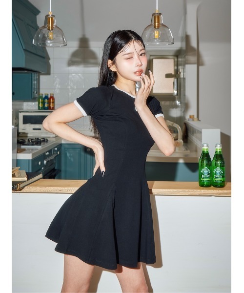 Darich（ダーリッチ） 半袖ワンピース - ブラック レディース