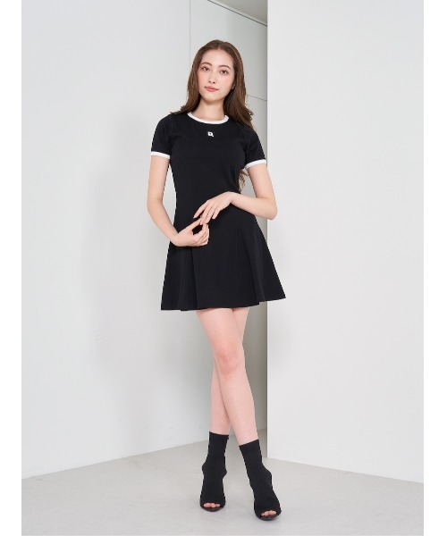Darich ブラック 半袖 Darich（ダーリッチ） 半袖ワンピース - ブラック レディース
