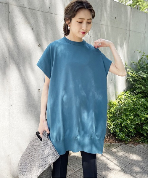 「Spick & Span」 半袖ニット - ブルー レディース_画像3