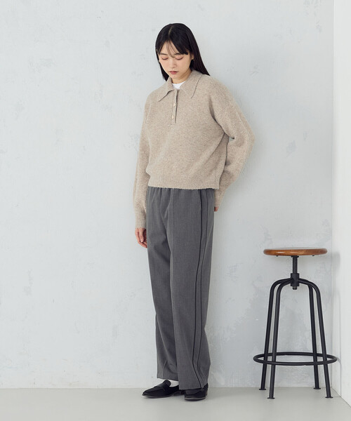 COMME CA ISM（コムサイズム） パンツ サイドライン ストレートパンツ