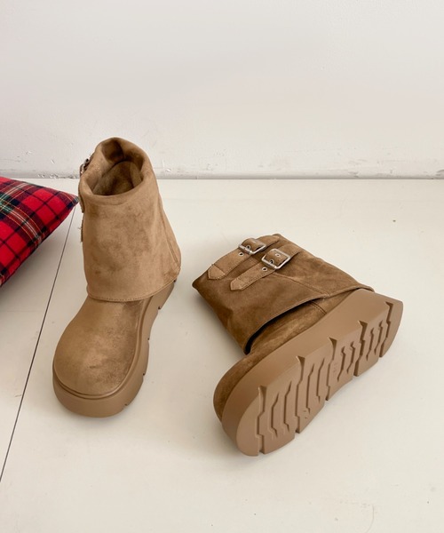 Shoes in Closet（シュークロ） ブーツ 厚底 スウェードライク ダブル