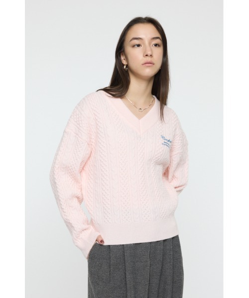 MOUSSY（マウジー） ニット セーター CABLE V NECK ニット レディース