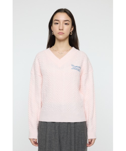 MOUSSY（マウジー） ニット セーター CABLE V NECK ニット レディース