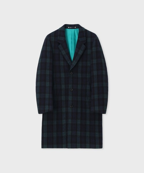 Paul Smith PS ステンカラーコート ダークグリーンチェック　サイズL PS Paul Smith チェスターコート コート ブラックウォッチ / 252112