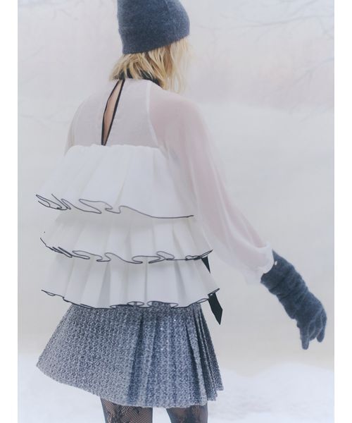 SNIDEL（スナイデル） スカート サイドプリーツツイードミニスカート