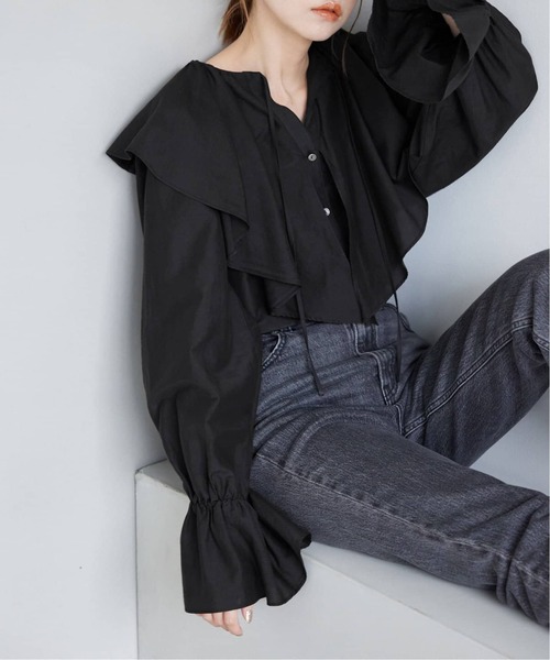 新品　SLOBE IENA 　長袖ブラウス　Freeサイズ SLOBE IENA（スローブイエナ） 長袖ブラウス FREE ブラック レディース