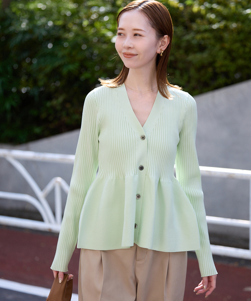 SLOBE IENA（スローブイエナ） カーディガン Vネックペプラム