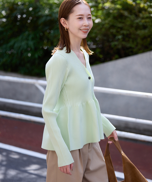 SLOBE IENA（スローブイエナ） カーディガン Vネックペプラム