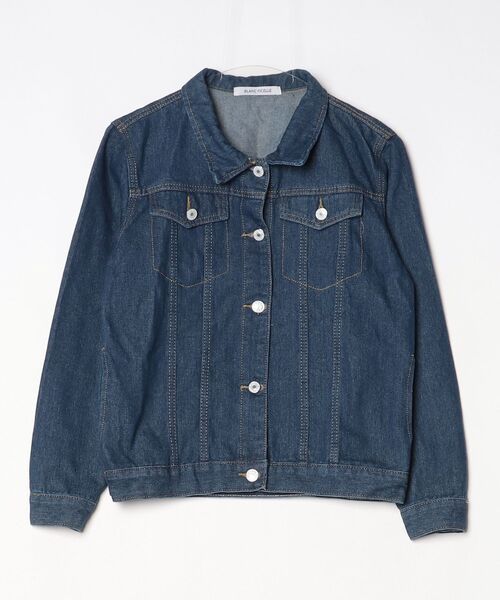 BLANC FICELLE デニムジャケット - ネイビー レディース : ZOZOTOWN