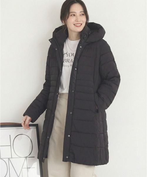 【極美品】イタリア製 SEVENTY リアルダウン ロングコート 42 L 黒 ダウンコート ダウンジャケット BRODIAEA ロングダウンコート