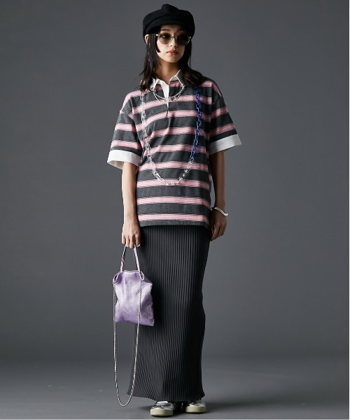 「GEVS.」 「SMILELAND」半袖Tシャツ 3L グレー レディース_画像2