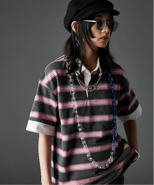 「GEVS.」 「SMILELAND」半袖Tシャツ 3L グレー レディース_画像3