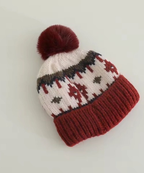 ニット帽 ニットキャップ 「 Bambin / ボンバン 」 ノルディック柄