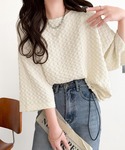 tシャツ 凹凸がコーデを上品に彩る♪前後差フク...の詳細画像1
