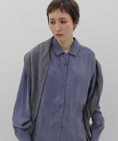 lit ブラウス シャツ Cupra Open Collar Shirt レディース : ZOZOTOWN
