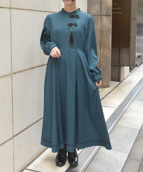 axes femme（アクシーズ ファム） ワンピース タッセル付チャイナ