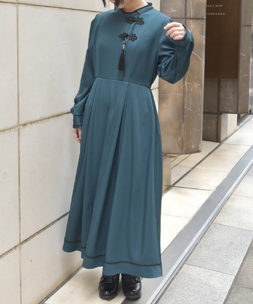axes femme チャイナ風ワンピース コーデ3点セット 新品タグ付き axes femme（アクシーズ ファム） ワンピース タッセル付チャイナ