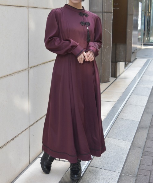 axes femme（アクシーズ ファム） ワンピース タッセル付チャイナ