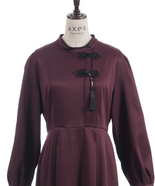axes femme（アクシーズ ファム） ワンピース タッセル付チャイナ