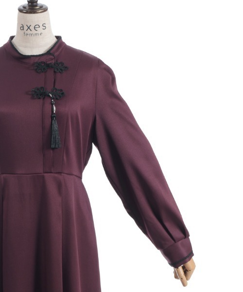 axes femme（アクシーズ ファム） ワンピース タッセル付チャイナ  