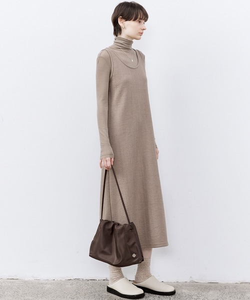 「tageechita」 ノースリーブワンピース M モカ レディース_画像3