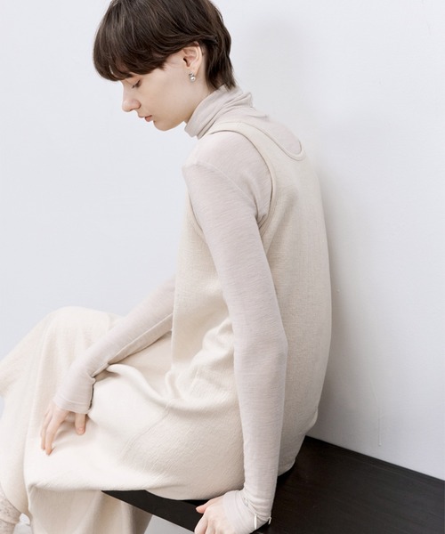 「tageechita」 ノースリーブワンピース M モカ レディース_画像4