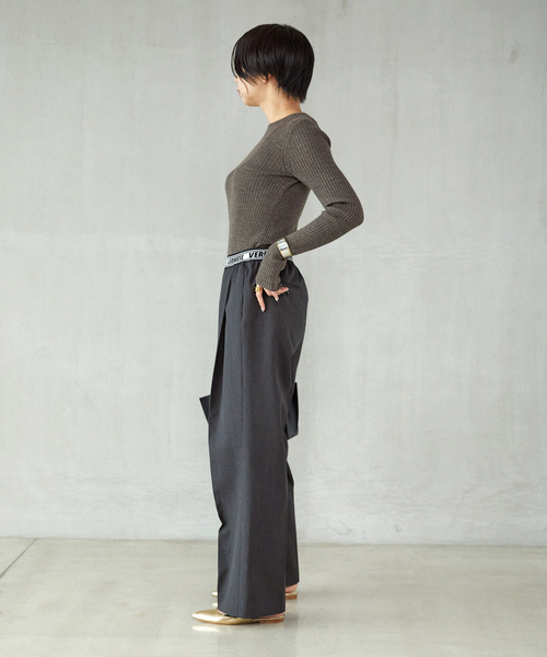 「VERMEIL par iena」 イージーパンツ 38 グレー レディース_画像4