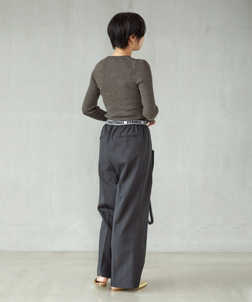 「VERMEIL par iena」 イージーパンツ 38 グレー レディース_画像5