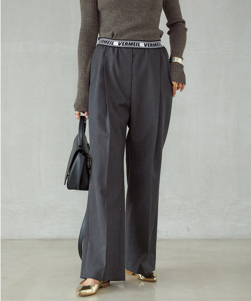 「VERMEIL par iena」 イージーパンツ 38 グレー レディース_画像6