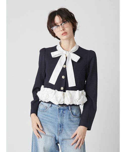完売品✨LILYBROWN リリーブラウン 3wayバブルヘムボウタイジャケット 3wayバブルヘムボウタイジャケット(ジャケット)｜アウター｜LILY BROWN