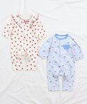 ベビー服 ロンパース ハート柄フリルカバーオールの詳細画像3