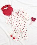 ベビー服 ロンパース ハート柄フリルカバーオールの詳細画像4