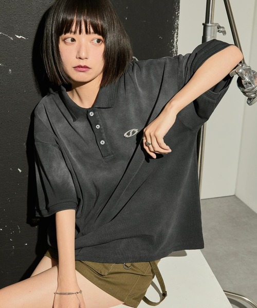 「Snap club」 半袖ポロシャツ M レッド レディース_画像2