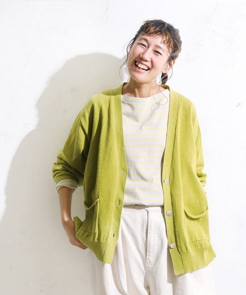 「soulberry」 ニットカーディガン 3L イエロー レディース_画像3