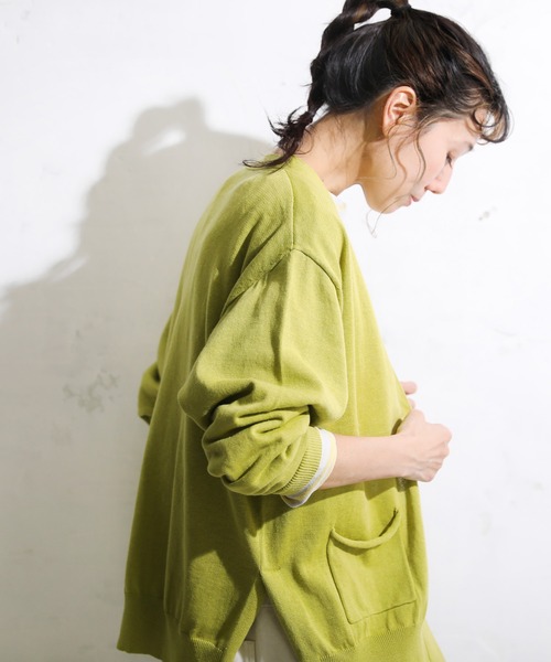 「soulberry」 ニットカーディガン 3L イエロー レディース_画像7