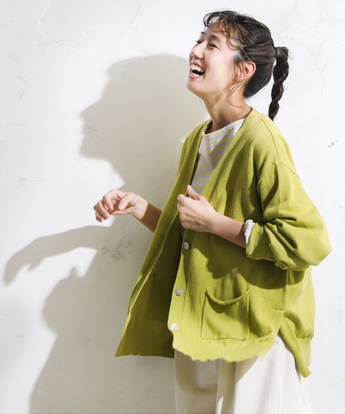 「soulberry」 ニットカーディガン 3L イエロー レディース_画像8