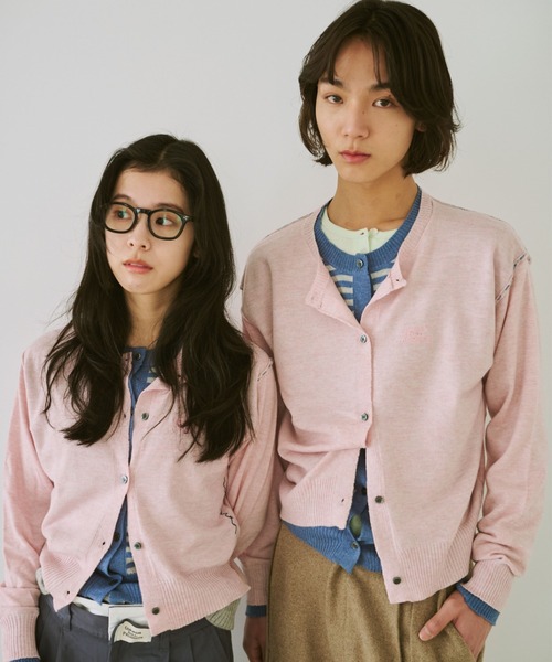 Common gull products カーディガン　ネイビー common gull products. カーディガン 2つで1つのカーディガン