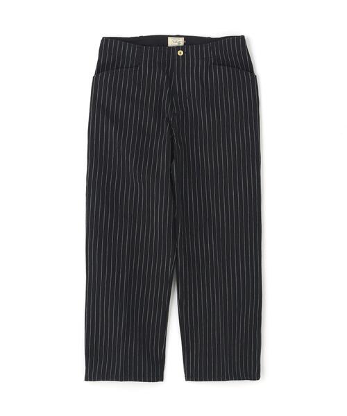 Schott ブラックストライプ ワイドパンツ34 Schott N.Y.C（ショット） ワイドパンツ パンツ Schott/ショット