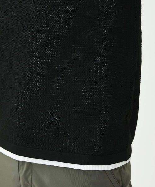 「MK MICHEL KLEIN HOMME 」 半袖ニット 46 ネイビー メンズ_画像2