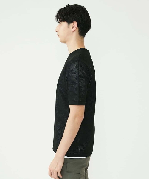 「MK MICHEL KLEIN HOMME 」 半袖ニット 46 ネイビー メンズ_画像5
