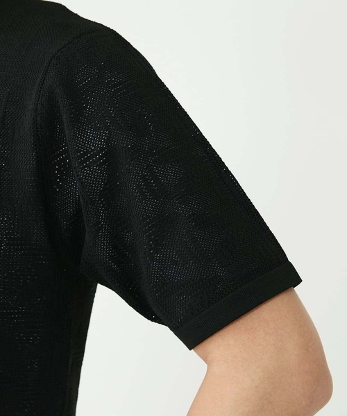 「MK MICHEL KLEIN HOMME 」 半袖ニット 46 ネイビー メンズ_画像7