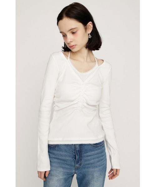 SLY（スライ） tシャツ LAYERED LIKE CUT TOPS レイヤードライクカット