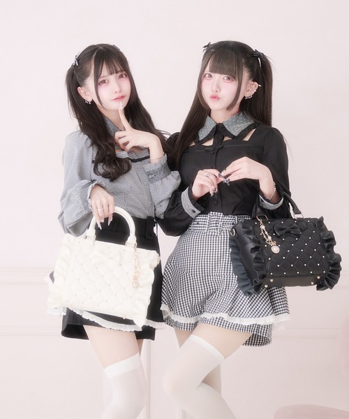 Pal elfy ショルダーバッグ バッグ ビジュー付きキルティング姫痛バ 