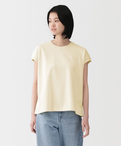 無印良品（MUJI） tシャツ 婦人 引き揃え天竺編みフレンチスリーブT